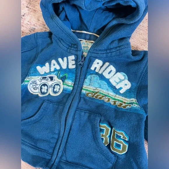 Place Blue Graphic Zip-Up Hoodie Sweatshirt - Picture 2 of 3